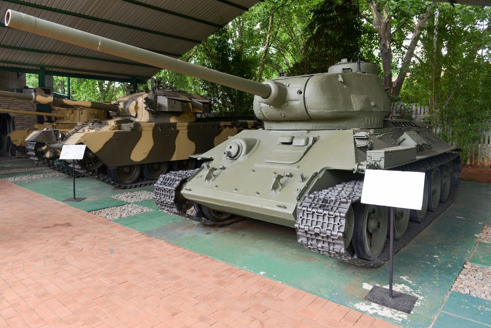 Military tanker kept in display at South African Museum of Military History