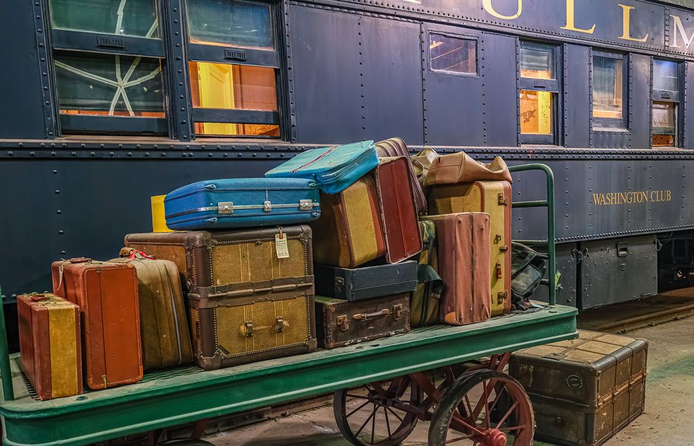 View of the luggages at Southeastern Railway Museum