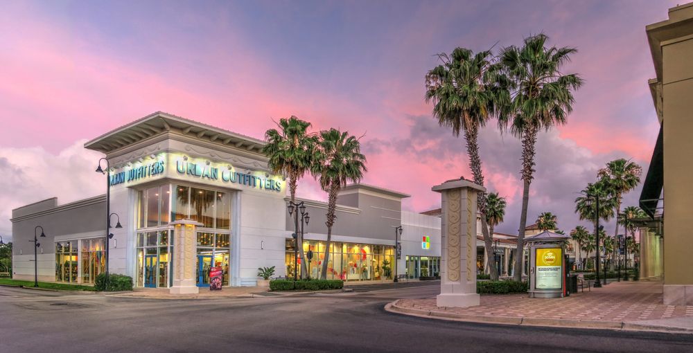 St. Johns Town Centre during sunset
