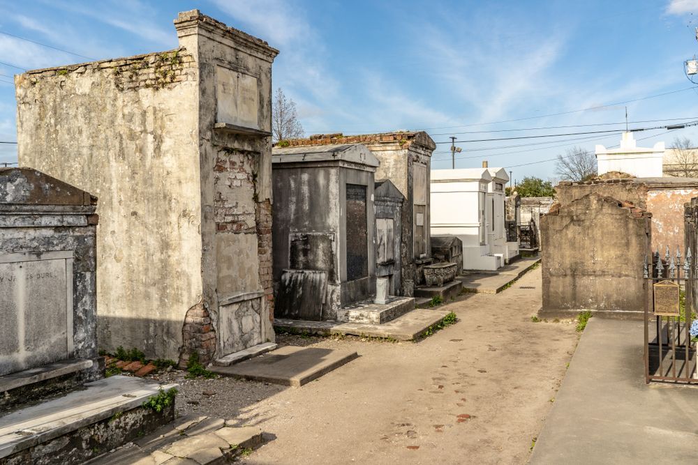 Gravestones at St. Louis Cemetery No.1
