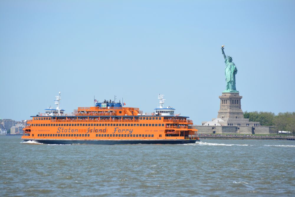 A Staten Island Ferry on the water