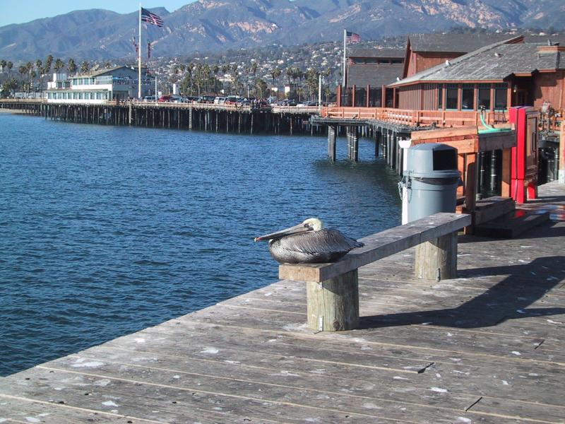 Pier at Stearns Wharf with many restaurants and eateries