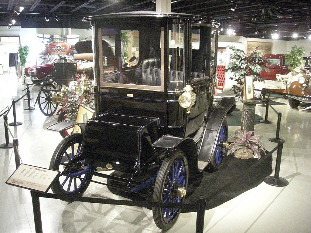 A carriage styled Electric Coupe at Studebaker National Museum