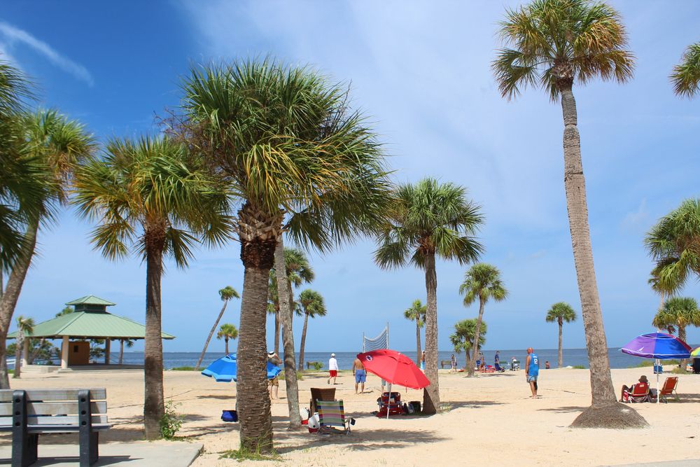 People relaxing at Sunset Beach