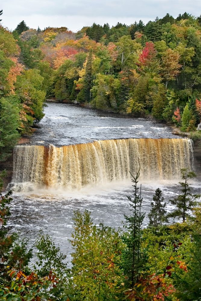 Picturesque view of Tahquamenon Falls