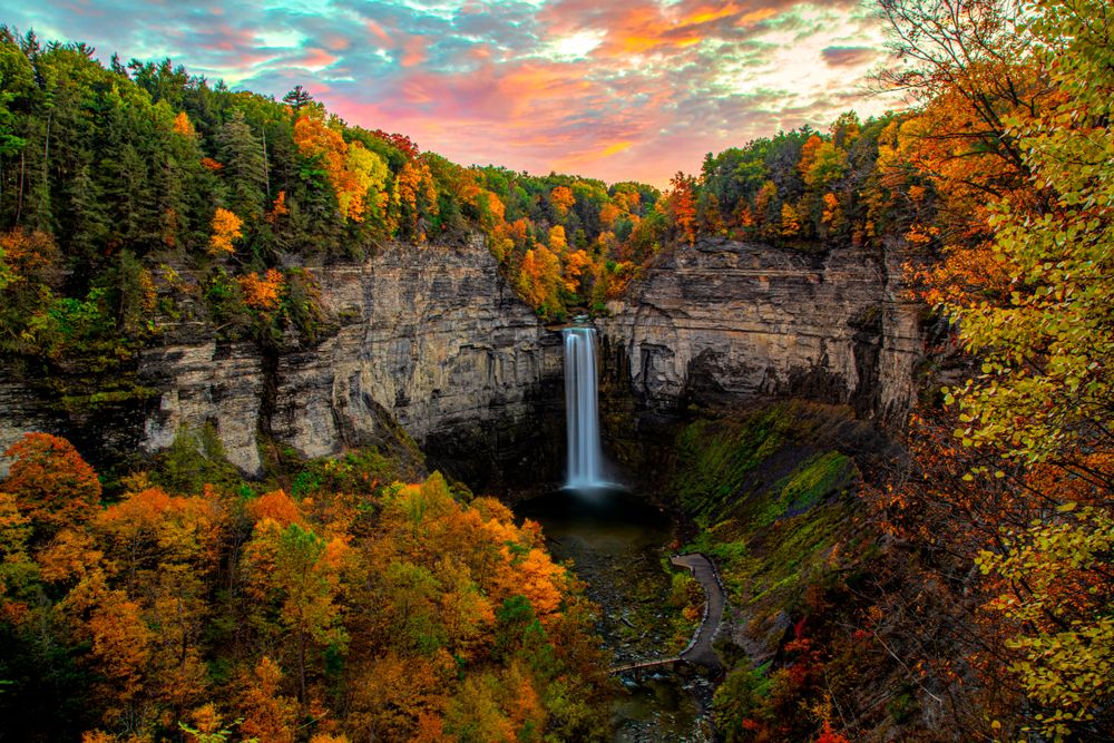 Scenic view of Taughannock Falls