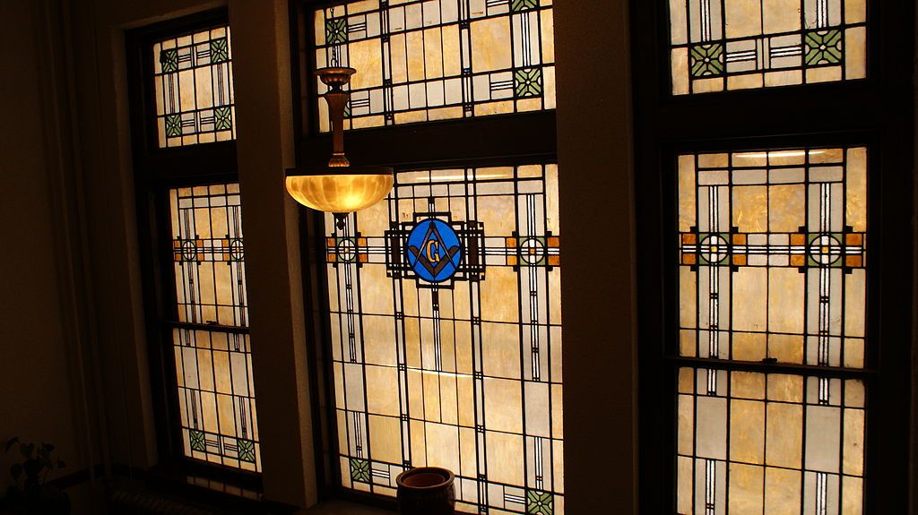Stained glasses at Terre Haute Masonic Temple