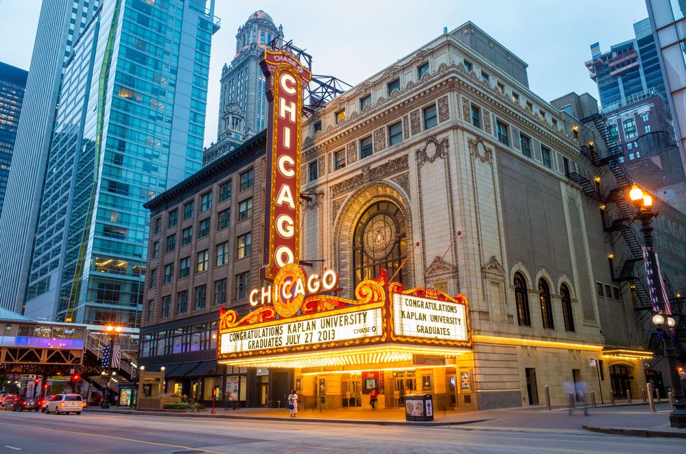The Chicago Theatre in Chicago, Illinois