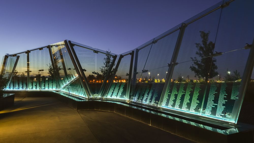 Night view of The Freedom Memorial