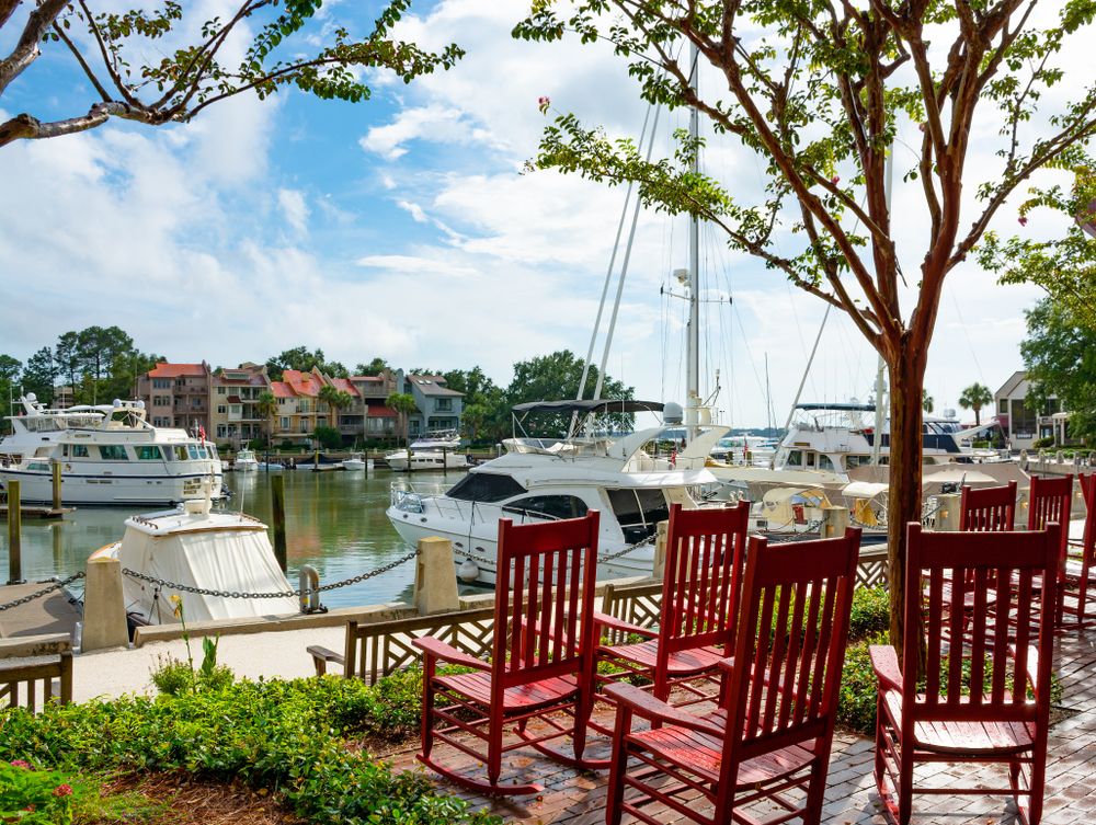 View of boats at The Sea Pines Resort