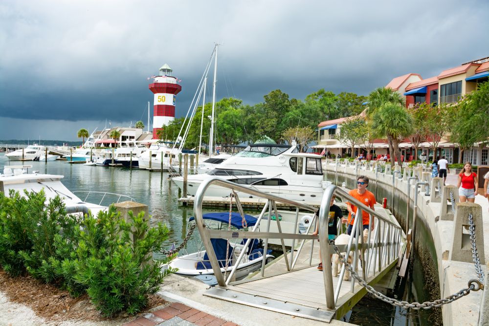 View of boats at The Sea Pines Resort