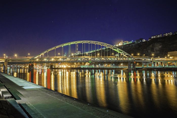 Night scene at Three Rivers Heritage Trail