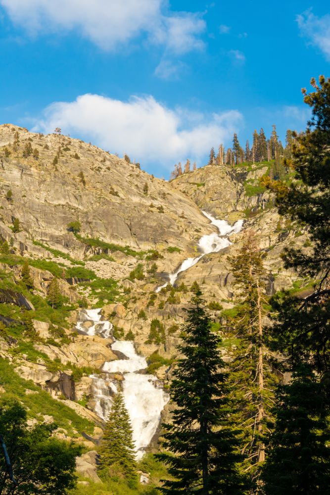 Distant view of the Tokopah Falls