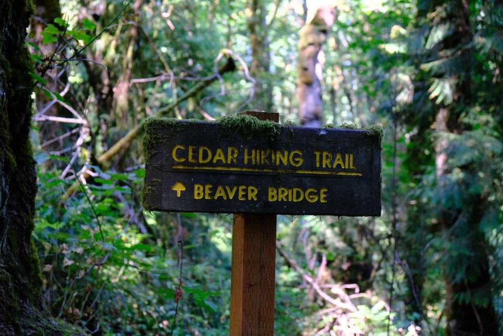 Direction sign at the Tryon Creek State Natural Area