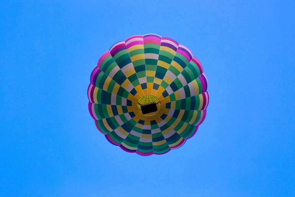 View of a Balloon flying high in Tuscan