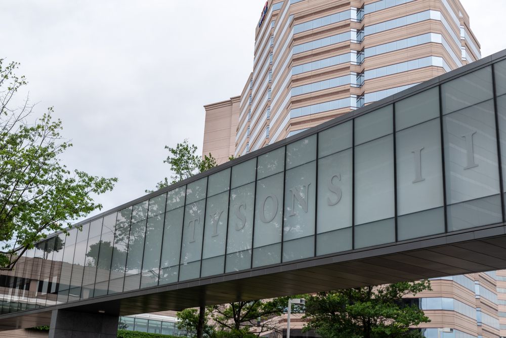 Glass walkway to Tysons Galleria