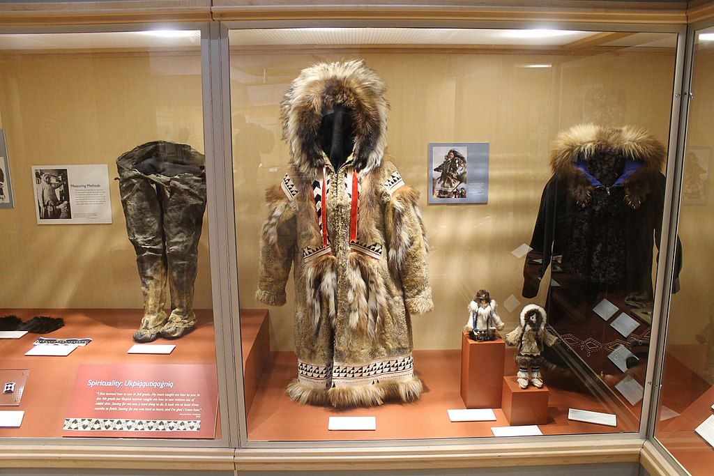 Traditional clothing displayed in Iñupiat Heritage Center