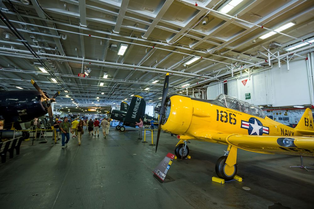 Aircraft display at USS Midway Museum