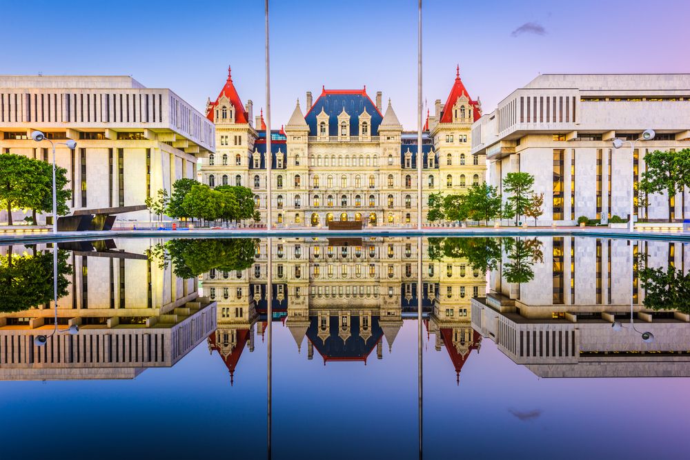 Front view of New York State Capitol