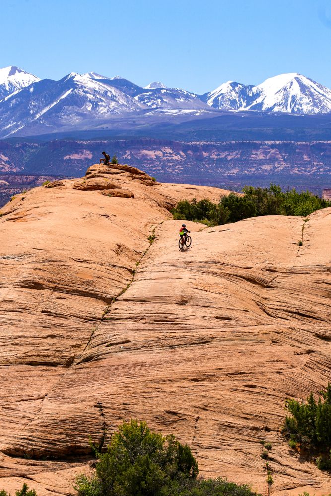A biker at Slickrock Bike Trail