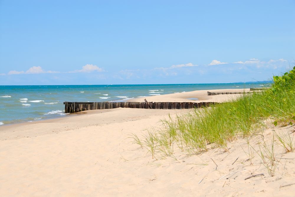 San dunes at Warren Dunes State Park at Sawyer, Michigan