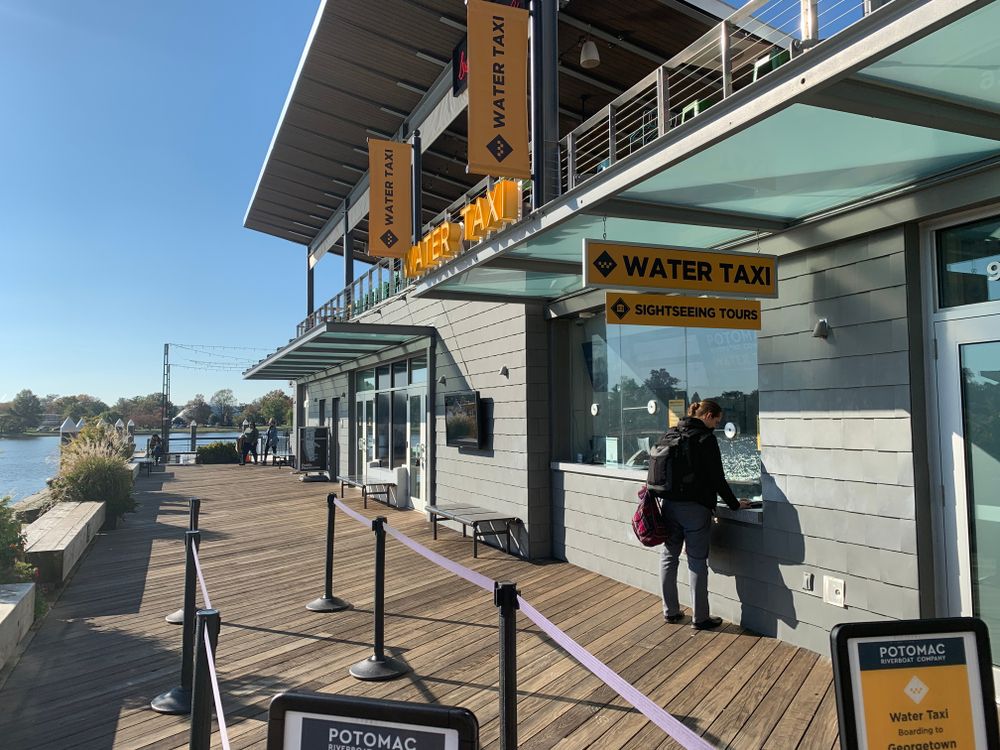 Water Taxi ticket counter at the Potomac River