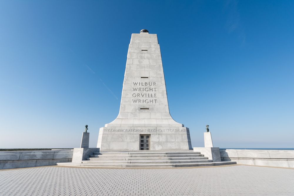 Daytime view of the Wright Brothers National Memorial