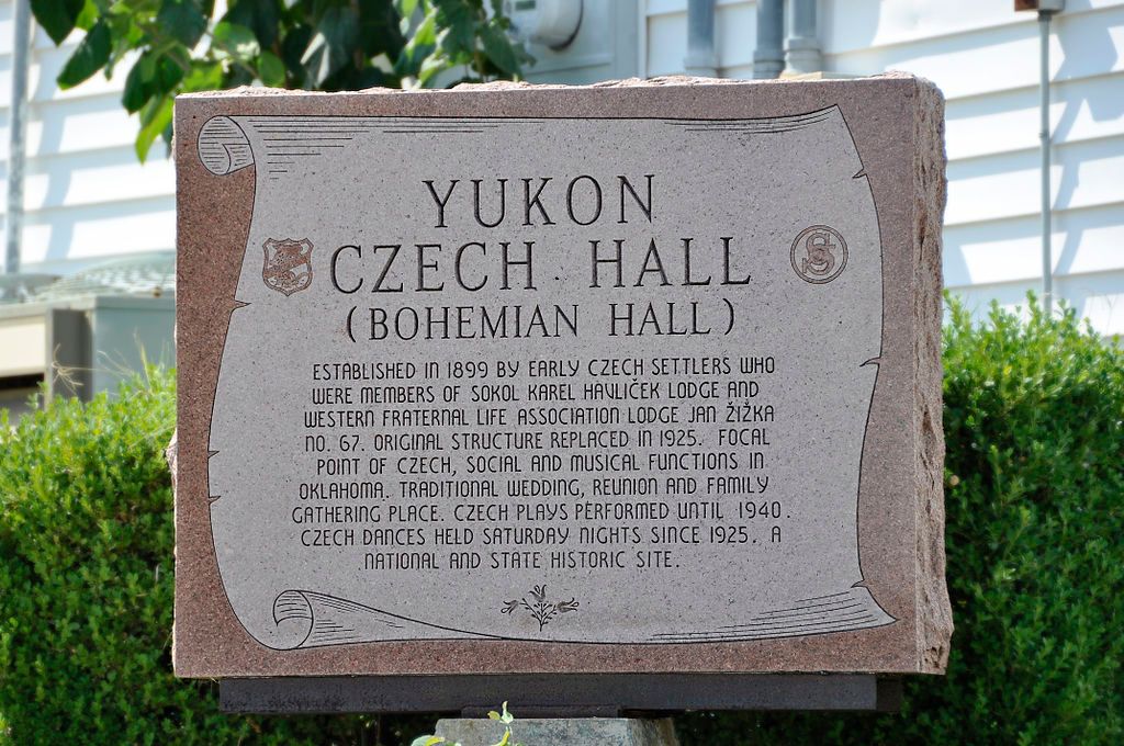 Stone inscription at Yukon Czech Hall