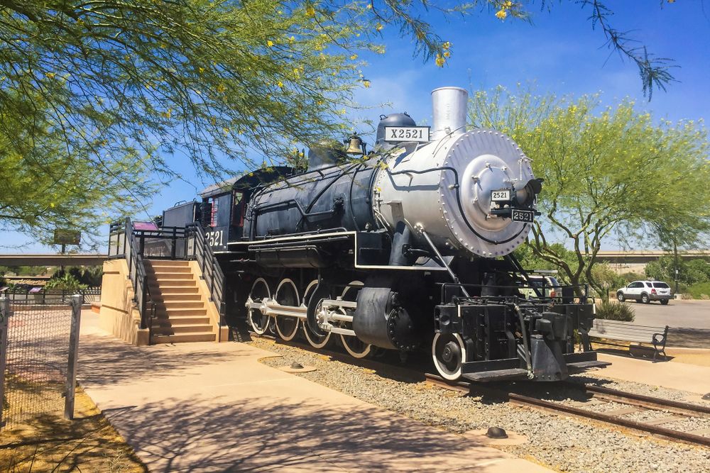 A steam engine at Yuma Crossing National Heritage Area