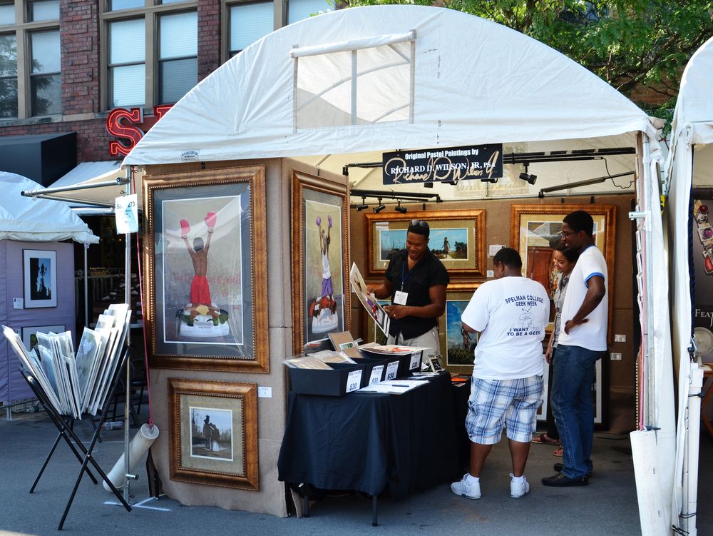Art pieces for sale at the Ann Arbor Art Fair