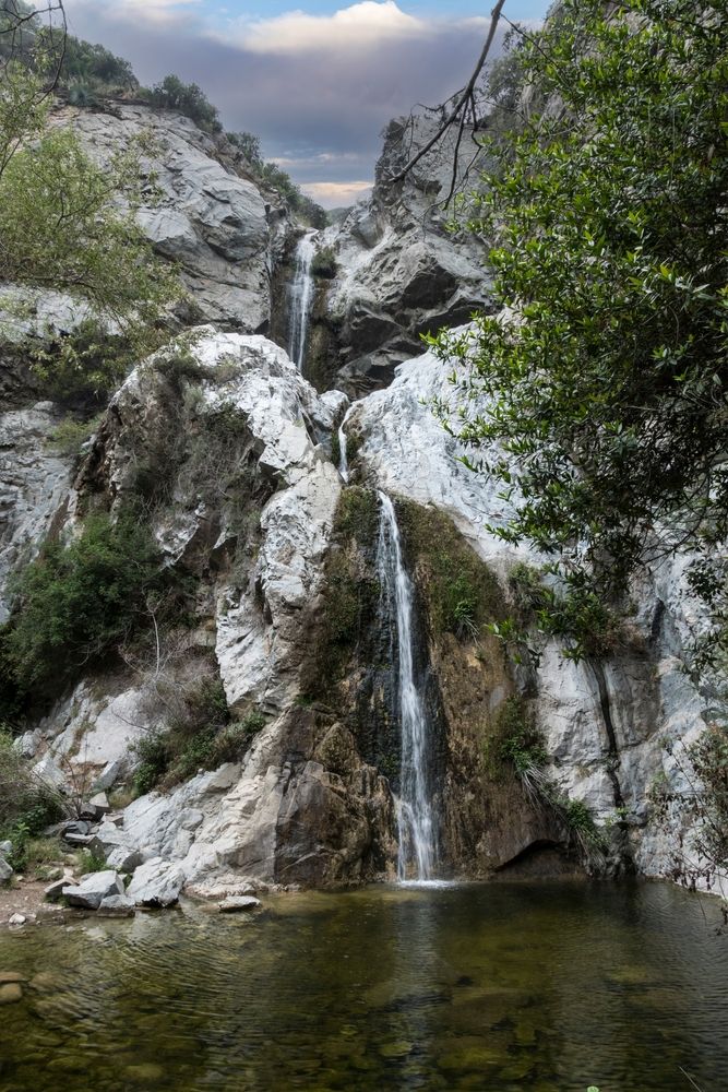A beautiful waterfall in San Gabriel Mountains