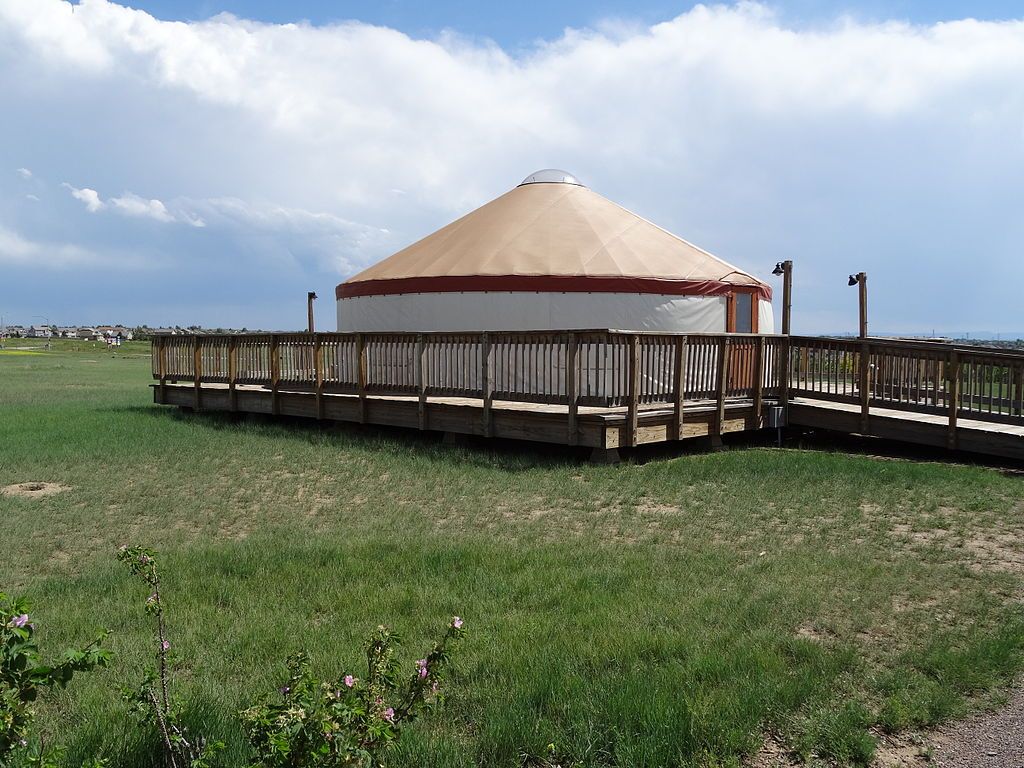 A yurt on the grounds of Plains Conservation Center