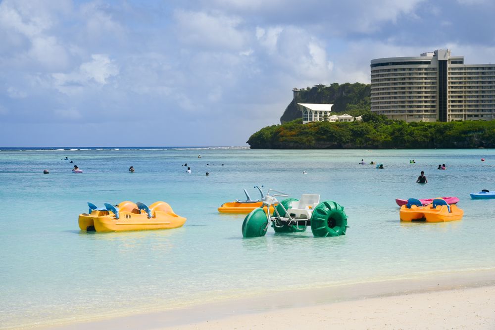 Boats, Kayaks, and various other activity in Tumon Beach, Guam