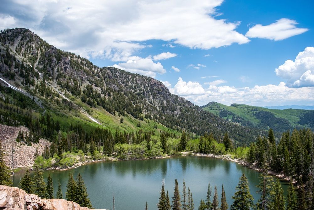 A lake along American Fork Canyon