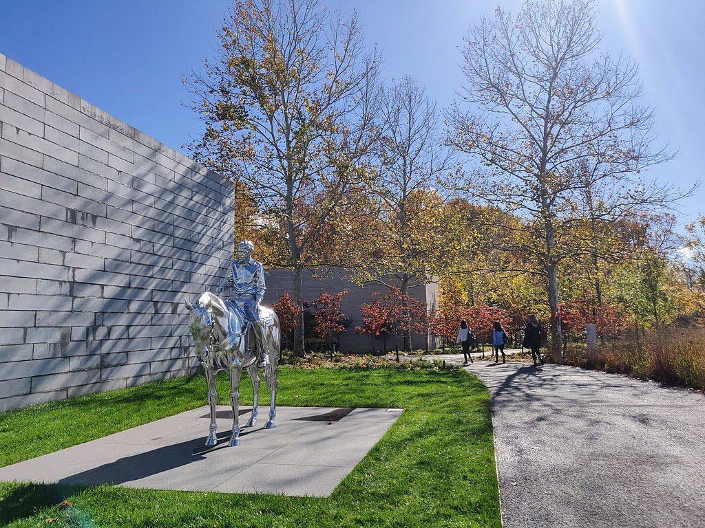 A sculpture on the grounds of Glenstone museum