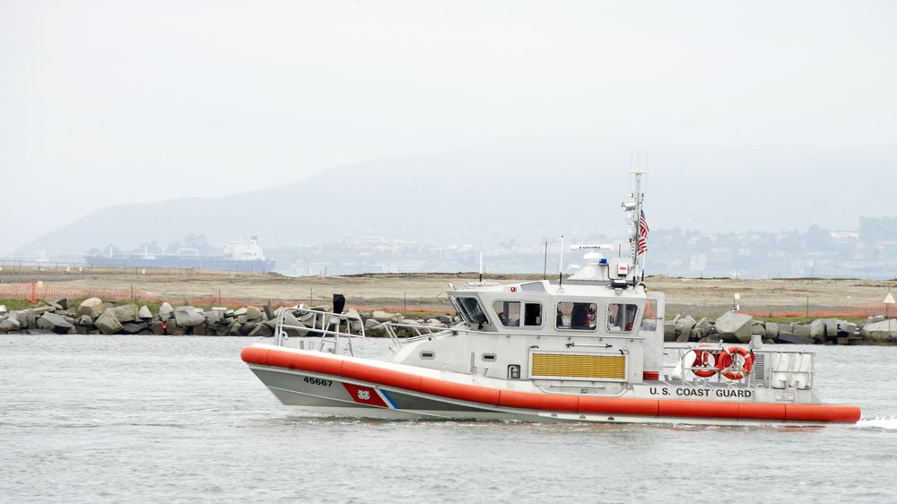 Coast guard boat on the water