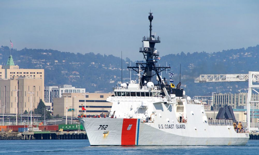 Coast guard boat on the water