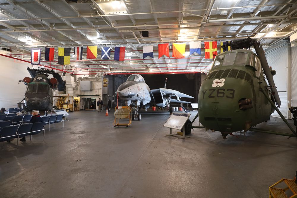 Aircrafts inside USS Hornet Museum