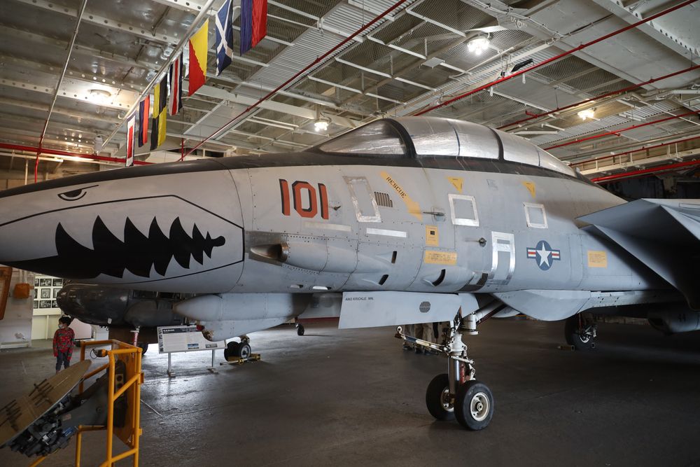 Aircraft inside USS Hornet Museum