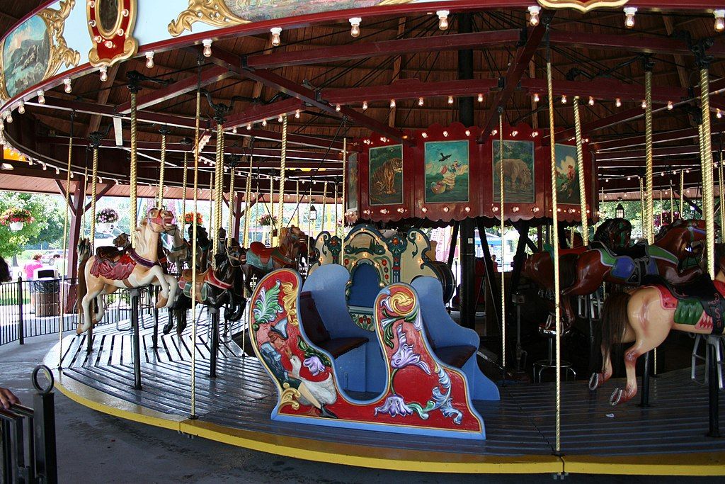 A carousel in DelGrosso’s Amusement Park