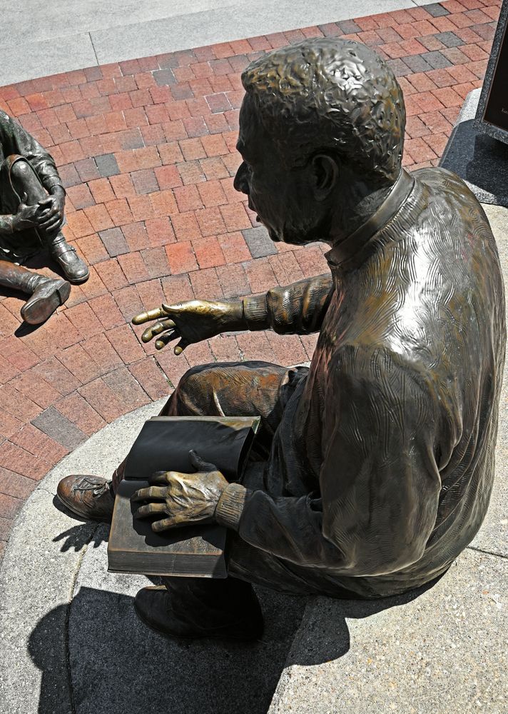 Close view of the Kunta Kinte-Alex Haley Memorial