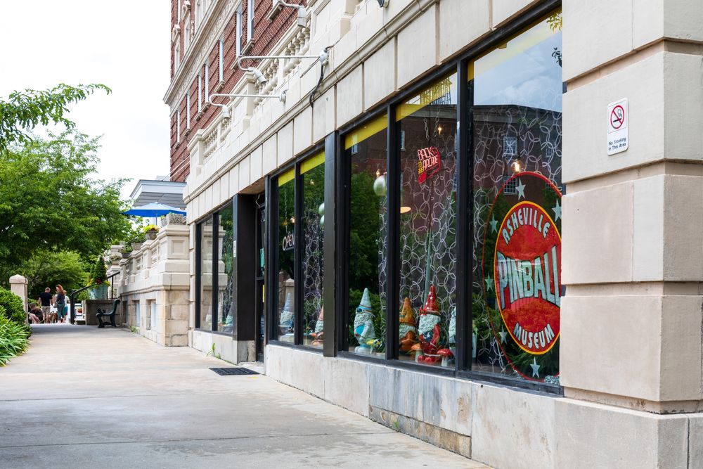 Exterior of the Asheville Pinball Museum