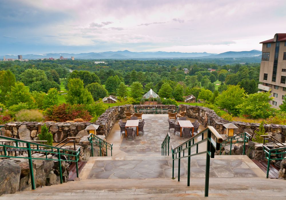 The terrace of Omni Grove Park Inn