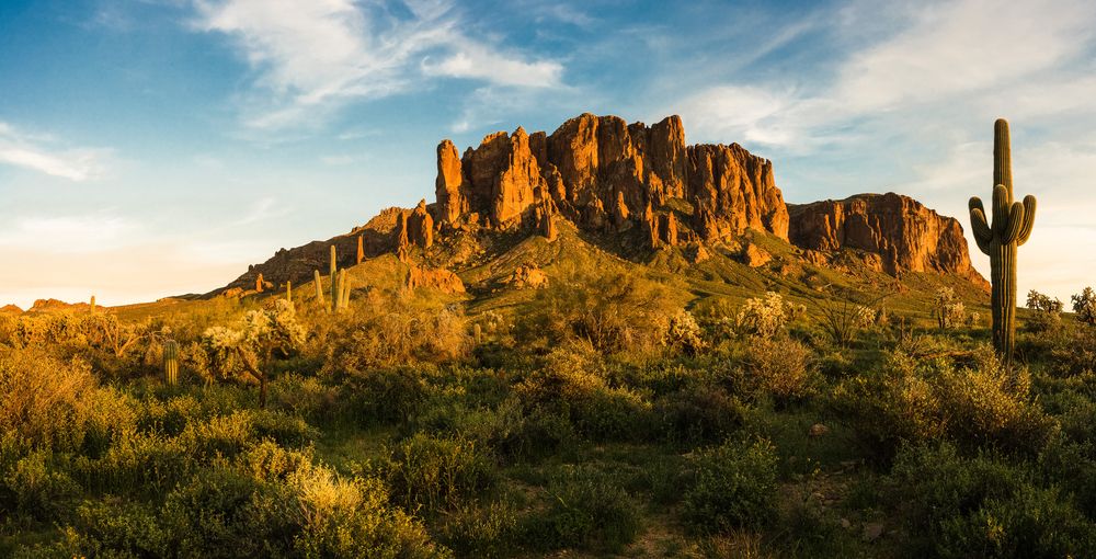 Scenic sunset at Lost Dutchman State Park