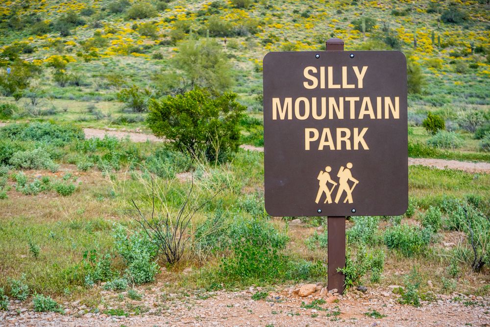 Name sign of Silly Mountain Park