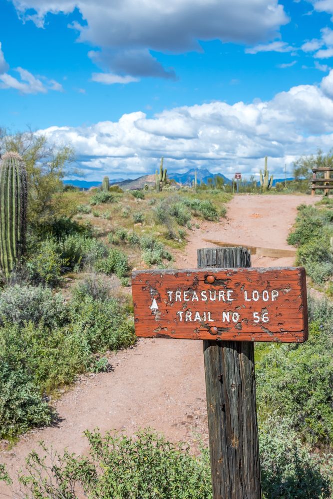 Direction sign of Treasure Loop Trail