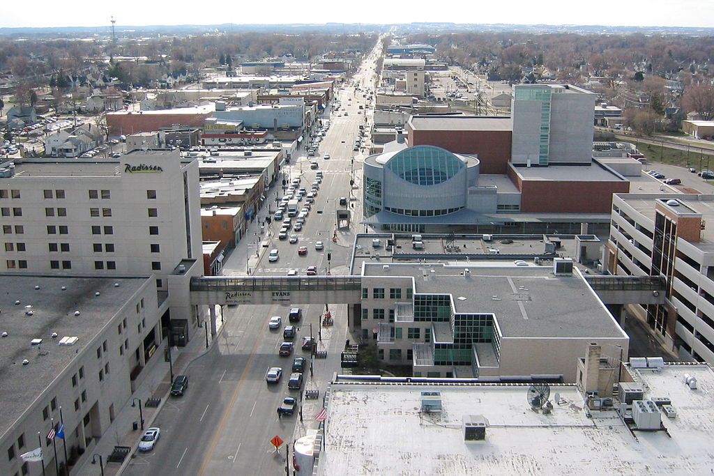 Aerial view of downtown Appleton