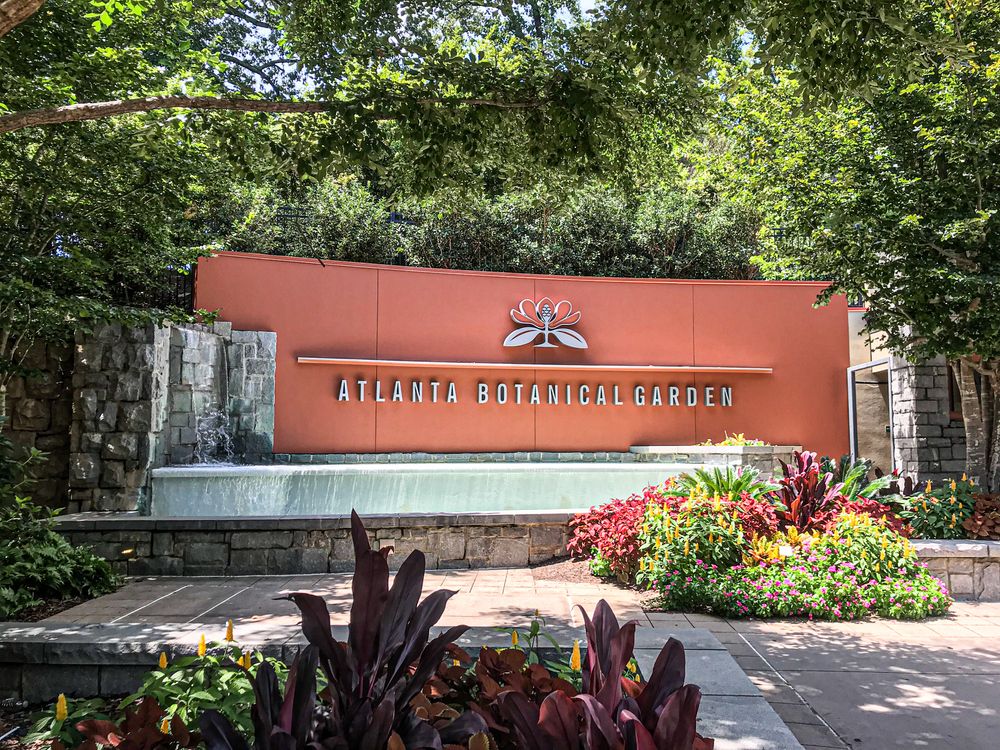 Name sign of Atlanta Botanical Garden.