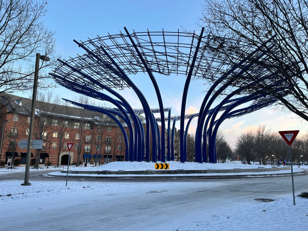 Winter scene at Addison Circle Park