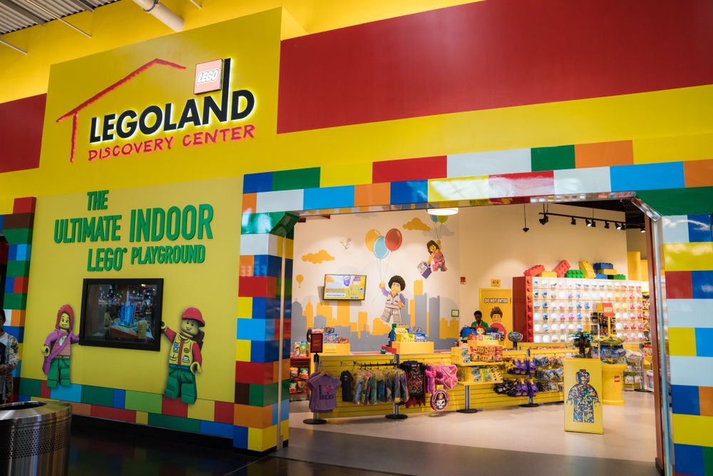 Exterior of the colorful Legoland Discovery Center